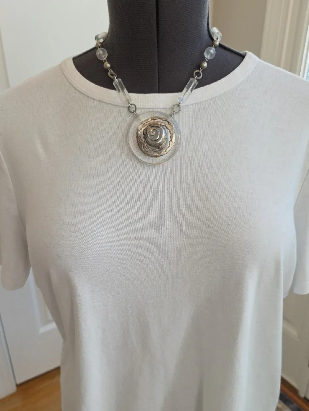 Vintage Lucite & Metal Statement Necklace
